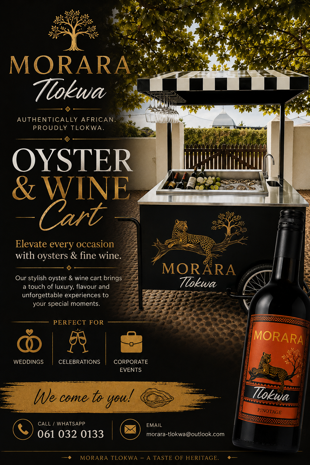 Morara Tlokwa oyster and wine cart